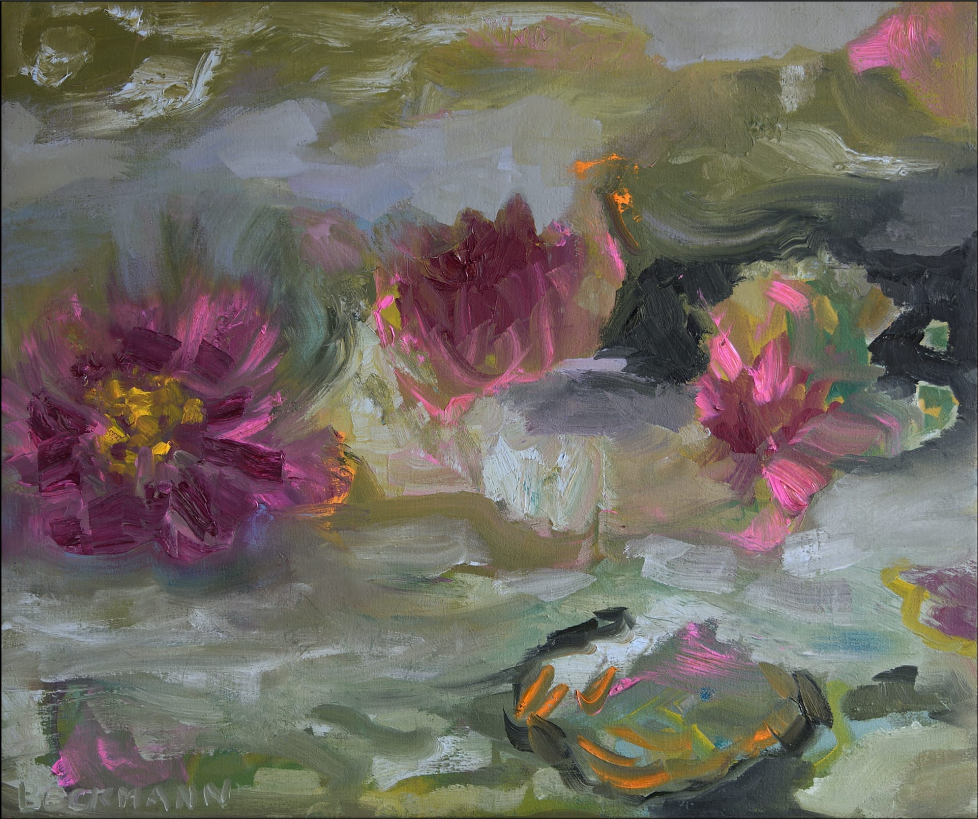 Sabine Beckmann, Remembering Monet, oil on linen, 46 x 55 cm, 2020