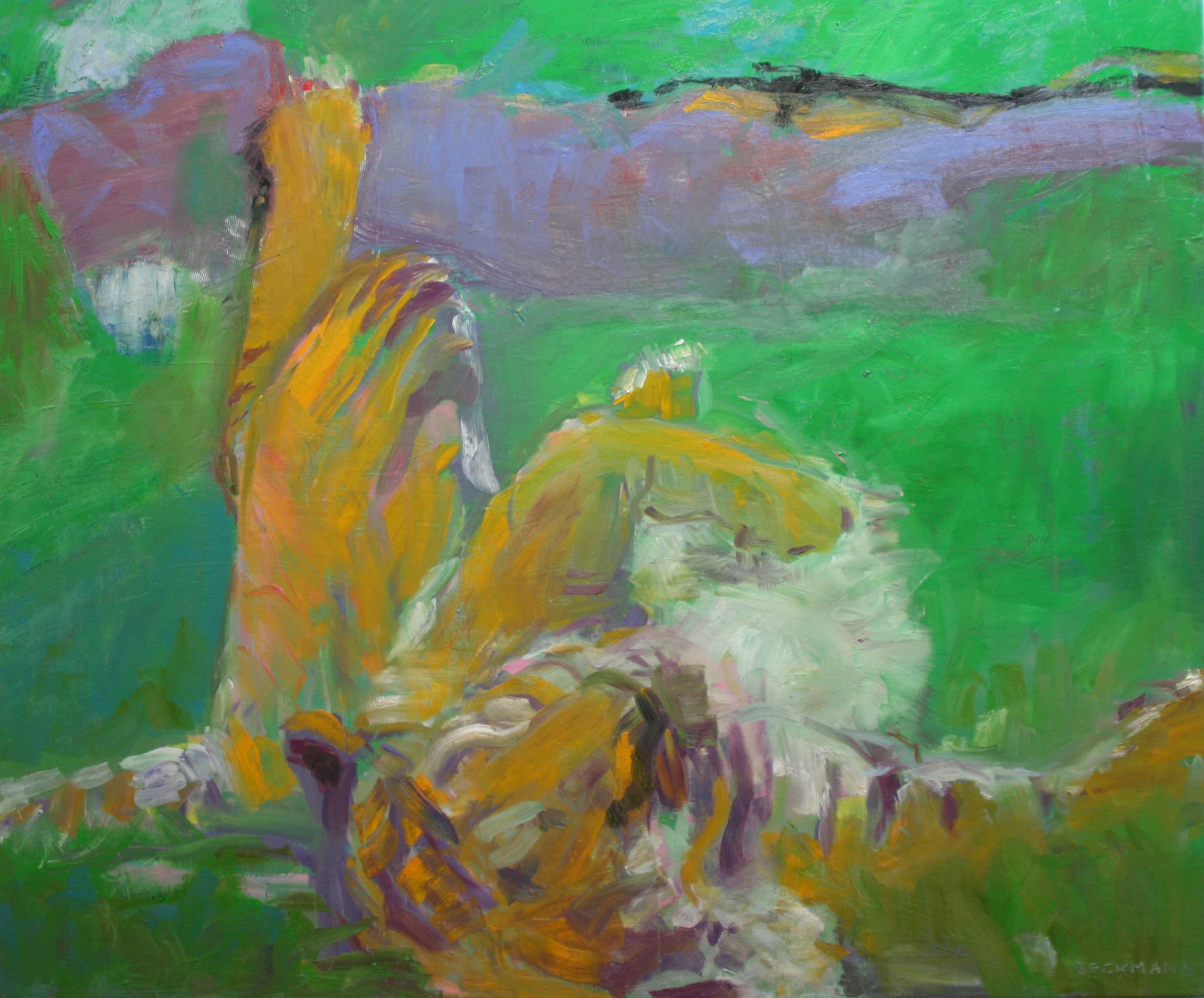 Sabine Beckmann, painting, Dreaming Tiger, oil on linnen, 100x120 cm, 2008
