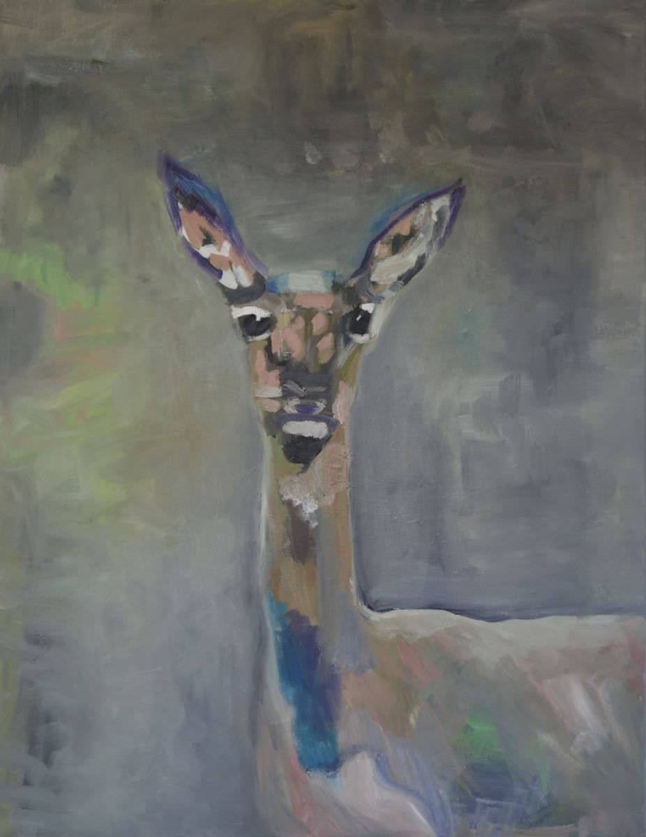 Sabine Beckmann, painting, forest, oil on linnen, 2015