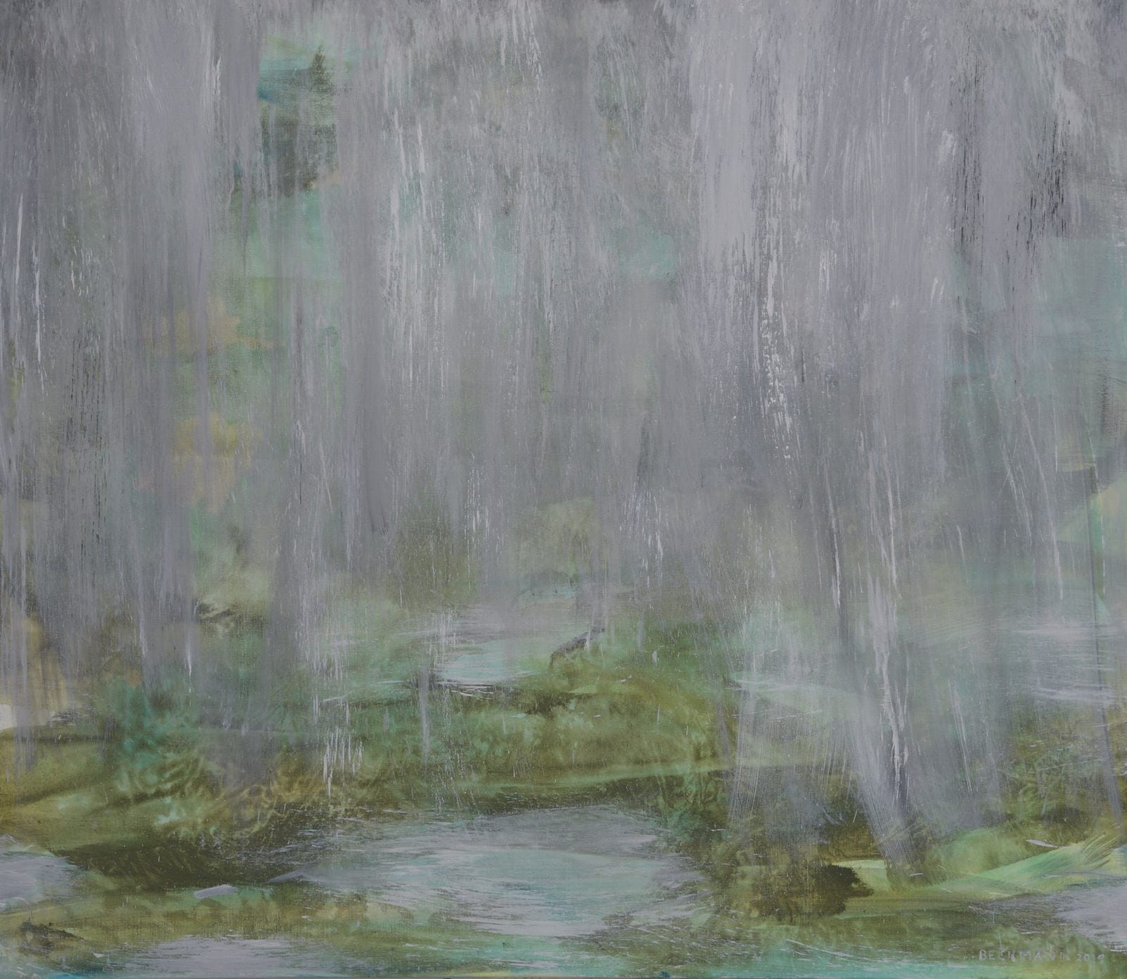 Sabine Beckmann, Waterval, oil on linen, 100 x 115 cm, 2019