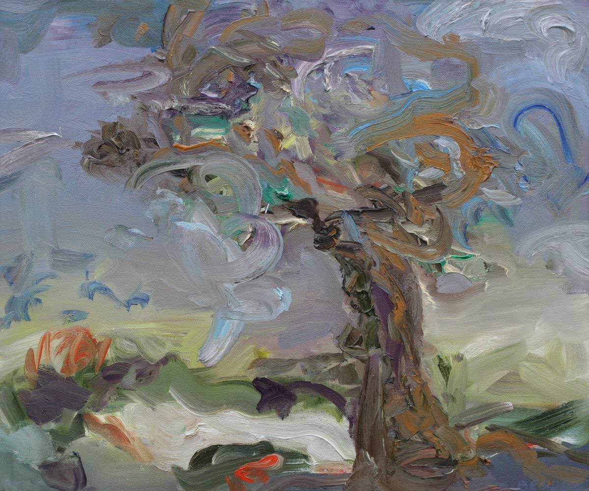 Sabine Beckmann, Ruskie Tree, oil on linen, 50 x 60 cm, 2005