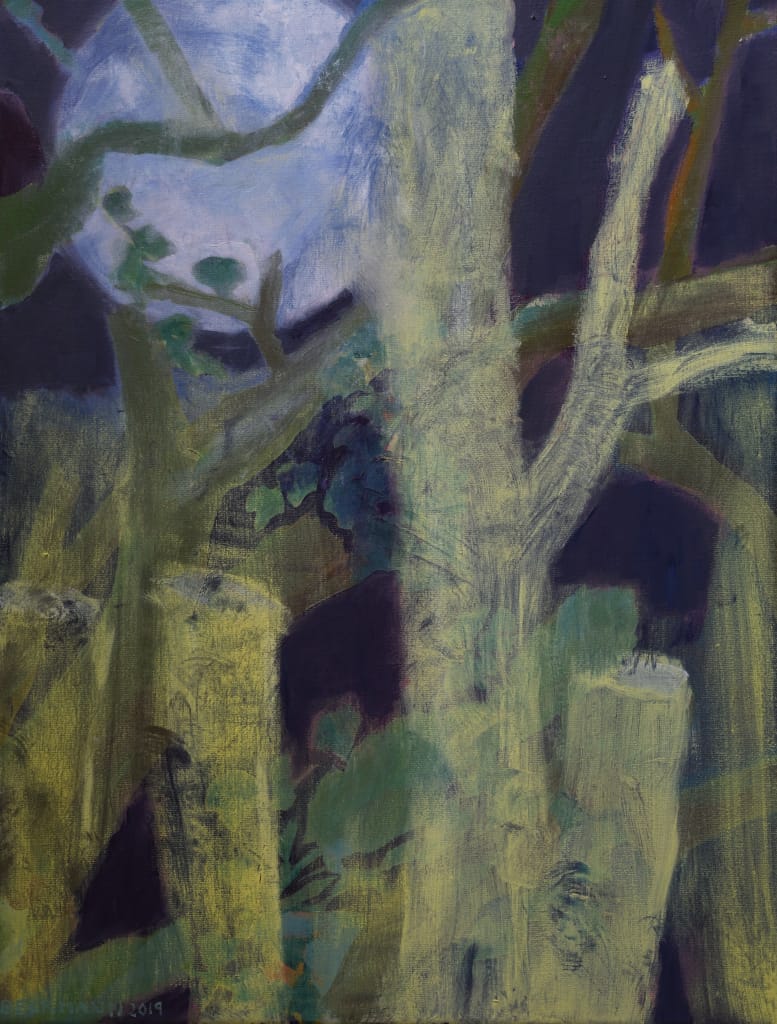 Sabine Beckmann, Moonlight, oil on linen, 50 x 65 cm cm, 2019