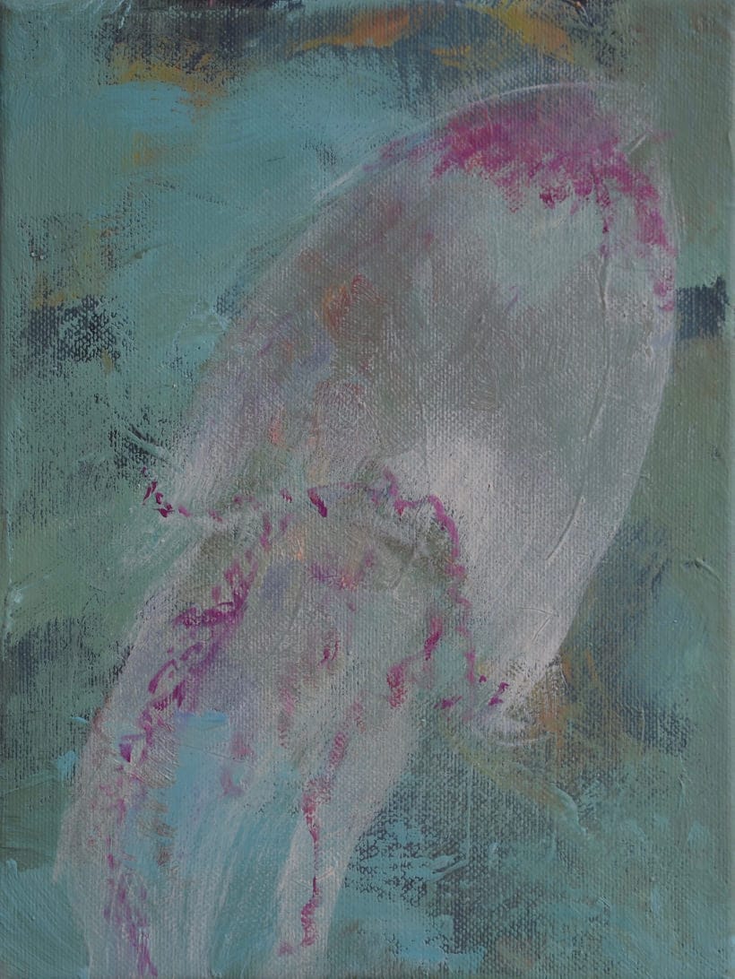 Sabine Beckmann, Pink Beauty, 24 x 18 cm, oil on linen, 2017