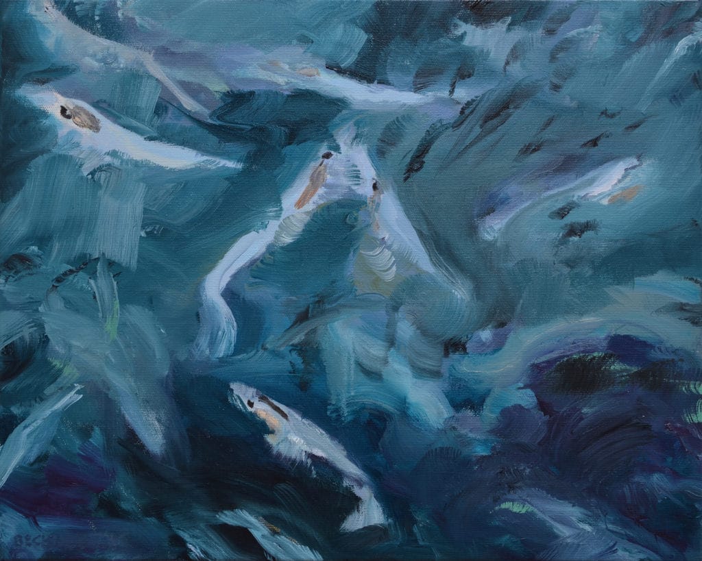 Sabine Beckmann, Krill, 40 x 50 cm, oil on linen, 2016